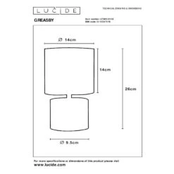 Lucide GREASBY Tafellamp - Beige -Leen Bakker 1000044801 0103