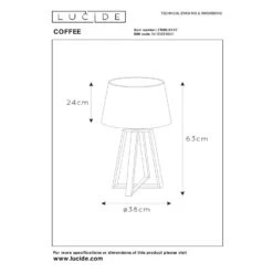 Lucide COFFEE Tafellamp - Roest Bruin -Leen Bakker 1000044809 0103