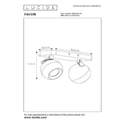 Lucide FAVORI Plafondspot - Zwart 5 Lucide FAVORI Plafondspot - Zwart -Leen Bakker 1000044969 0102