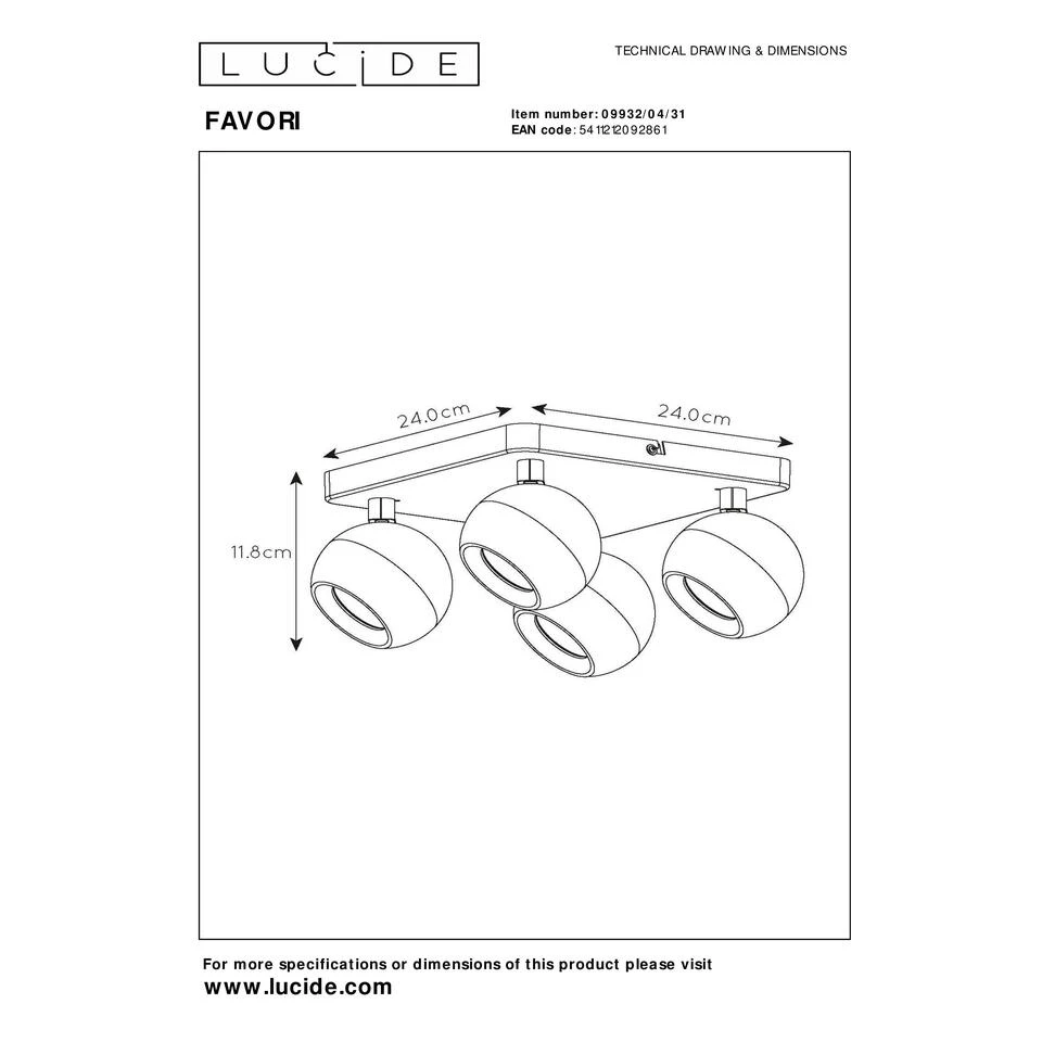 Lucide FAVORI Plafondspot - Wit 3 Lucide FAVORI Plafondspot - Wit - Afbeelding 3