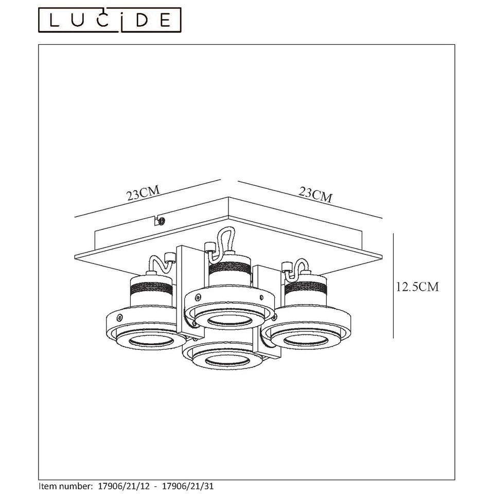 Lucide LANDA Plafondspot - Wit 4 Lucide LANDA Plafondspot - Wit - Afbeelding 4
