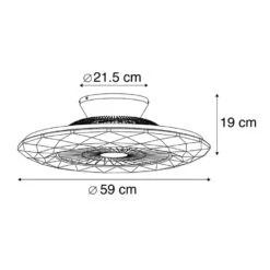 QAZQA Plafondventilator Zilver Incl. LED Met Ster Effect Dimbaar - Clima -Leen Bakker 1000045434 0102