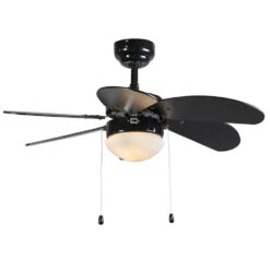 QAZQA Plafondventilator Zwart - Fresh 3 -Leen Bakker 1000045439 0103