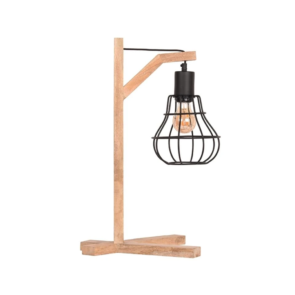 LABEL51 Tafellamp Drop - Zwart - Mangohout 2 LABEL51 Tafellamp Drop - Zwart - Mangohout - Afbeelding 2