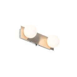 QAZQA Wandlamp Staal 28 Cm IP44 2-lichts Met Schakelaar - Cederic 6 QAZQA Wandlamp Staal 28 Cm IP44 2-lichts Met Schakelaar - Cederic -Leen Bakker 1000045865 0102