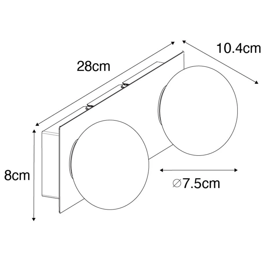 QAZQA Wandlamp Staal 28 Cm IP44 2-lichts Met Schakelaar - Cederic 4 QAZQA Wandlamp Staal 28 Cm IP44 2-lichts Met Schakelaar - Cederic - Afbeelding 4