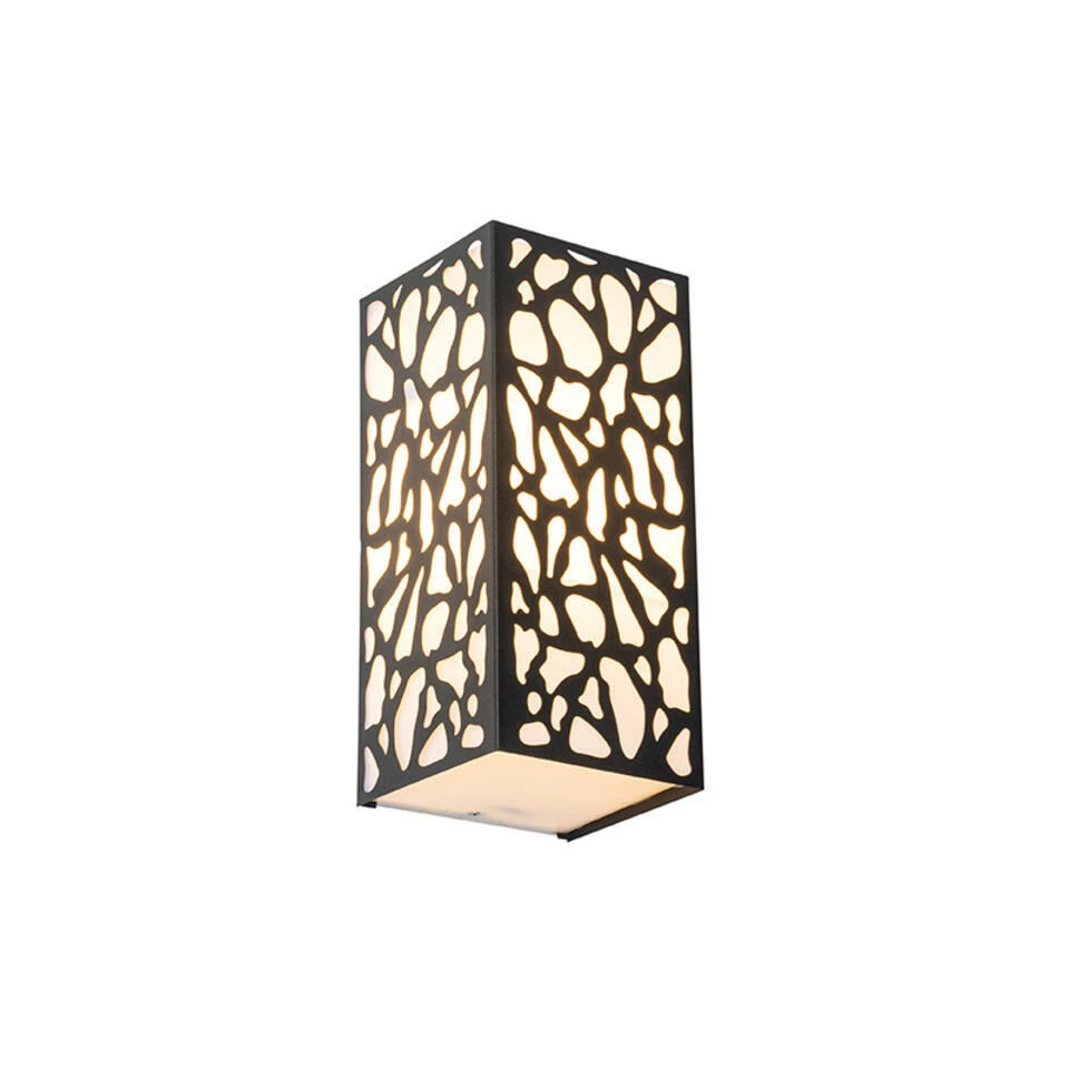 QAZQA Moderne Buiten Wandlamp Zwart IP44 - Nicole 1 QAZQA Moderne Buiten Wandlamp Zwart IP44 - Nicole