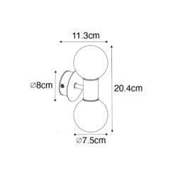 QAZQA Moderne Wandlamp Zwart IP44 2-lichts - Cederic 6 QAZQA Moderne Wandlamp Zwart IP44 2-lichts - Cederic -Leen Bakker 1000045889 0102