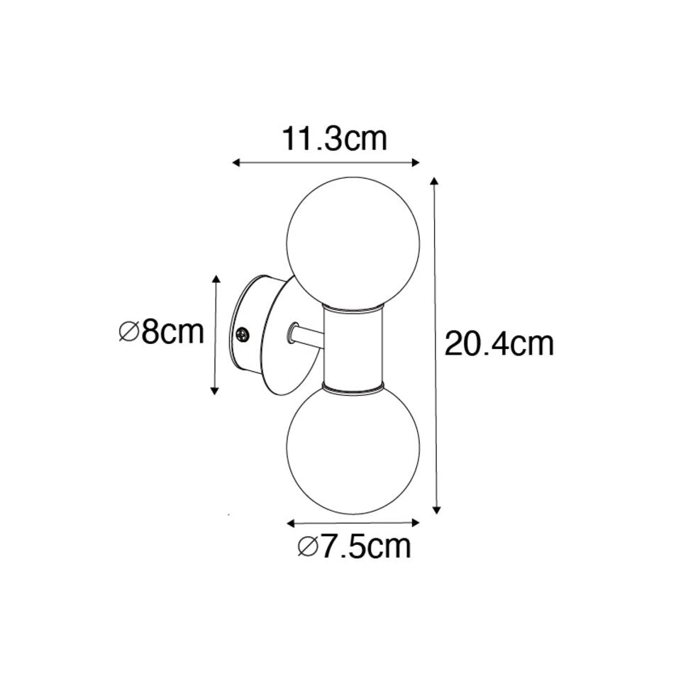 QAZQA Moderne Wandlamp Zwart IP44 2-lichts - Cederic 3 QAZQA Moderne Wandlamp Zwart IP44 2-lichts - Cederic - Afbeelding 3
