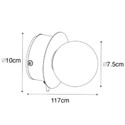 QAZQA Wandlamp Staal IP44 Met Schakelaar - Cederic -Leen Bakker 1000045895 0103
