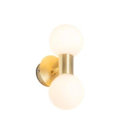 QAZQA Moderne Wandlamp Goud IP44 2-lichts - Cederic
