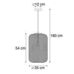 QAZQA Moderne Zwart Met Gouden Hanglamp - Bliss Mesh -Leen Bakker 1000046723 0102