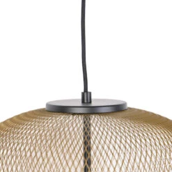 QAZQA Moderne Zwart Met Gouden Hanglamp - Bliss Mesh -Leen Bakker 1000046723 0103