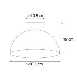 QAZQA IndustriÃ«le Plafondlamp Zwart Met Goud 30 Cm - Magna Basic -Leen Bakker 1000046736 0102