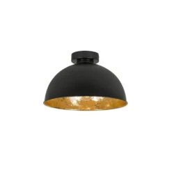 QAZQA IndustriÃ«le Plafondlamp Zwart Met Goud 30 Cm - Magna Basic