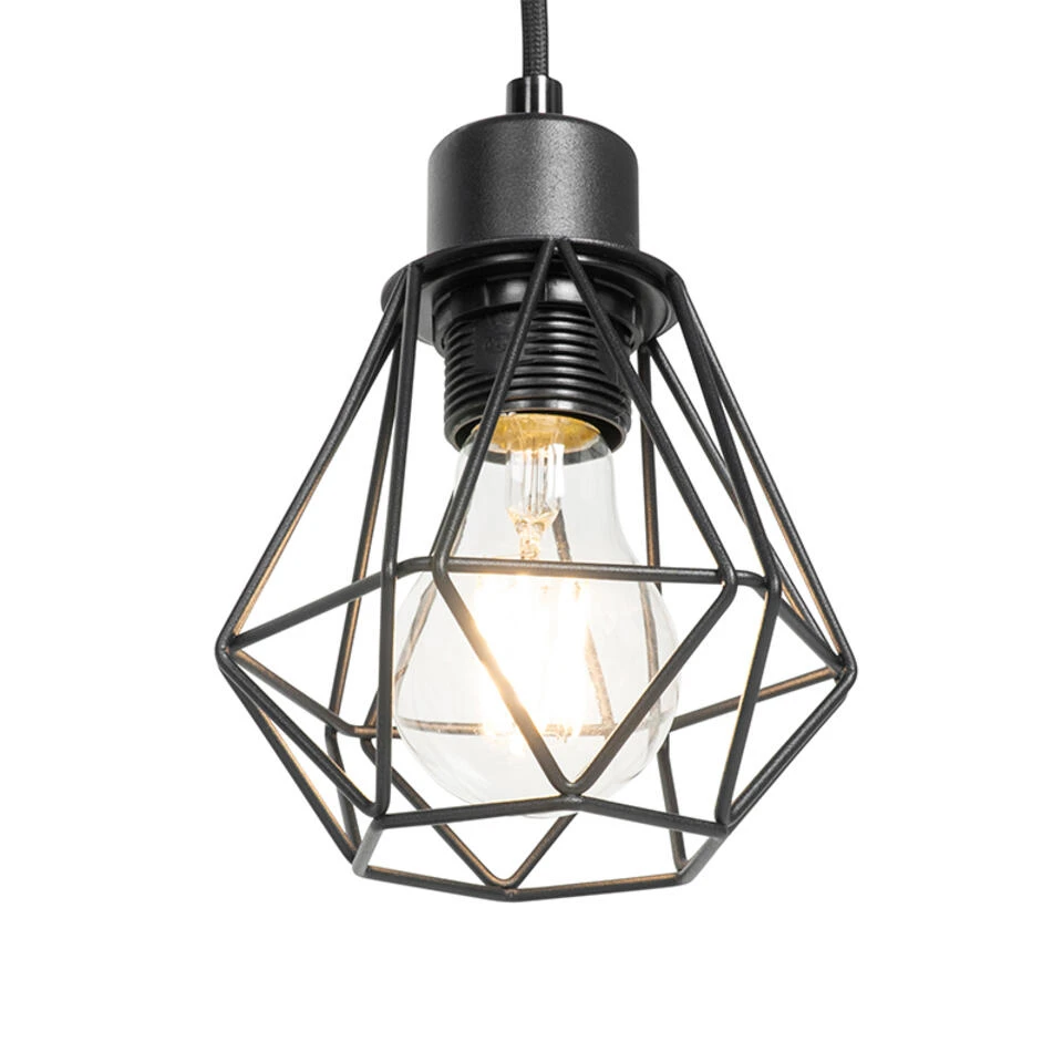 QAZQA Landelijke Tafellamp Zwart Met Hout - Chon 3 QAZQA Landelijke Tafellamp Zwart Met Hout - Chon - Afbeelding 3