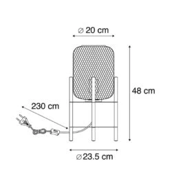 QAZQA Moderne Zwarte Tafellamp - Bliss Mesh -Leen Bakker 1000046758 0102