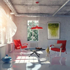 Steinhauer Hanglamp Krisip - 1 Lichts - 55x160 Cm - Rood -Leen Bakker 1000047453 0102