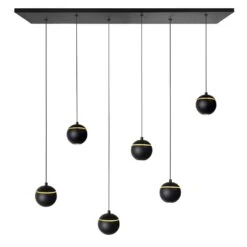 Highlight Hanglamp Singapore - 6 Lichts - 116 X150 Cm - Zwart