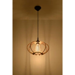 Sollux Hanglamp Mandelino - 1 Lichts - 35 X90 Cm - Bruin -Leen Bakker 1000047464 0102
