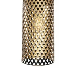 Freelight Hanglamp Cestino - 1 Lichts - 15 X150 Cm - Zwart - Goud -Leen Bakker 1000047489 0102