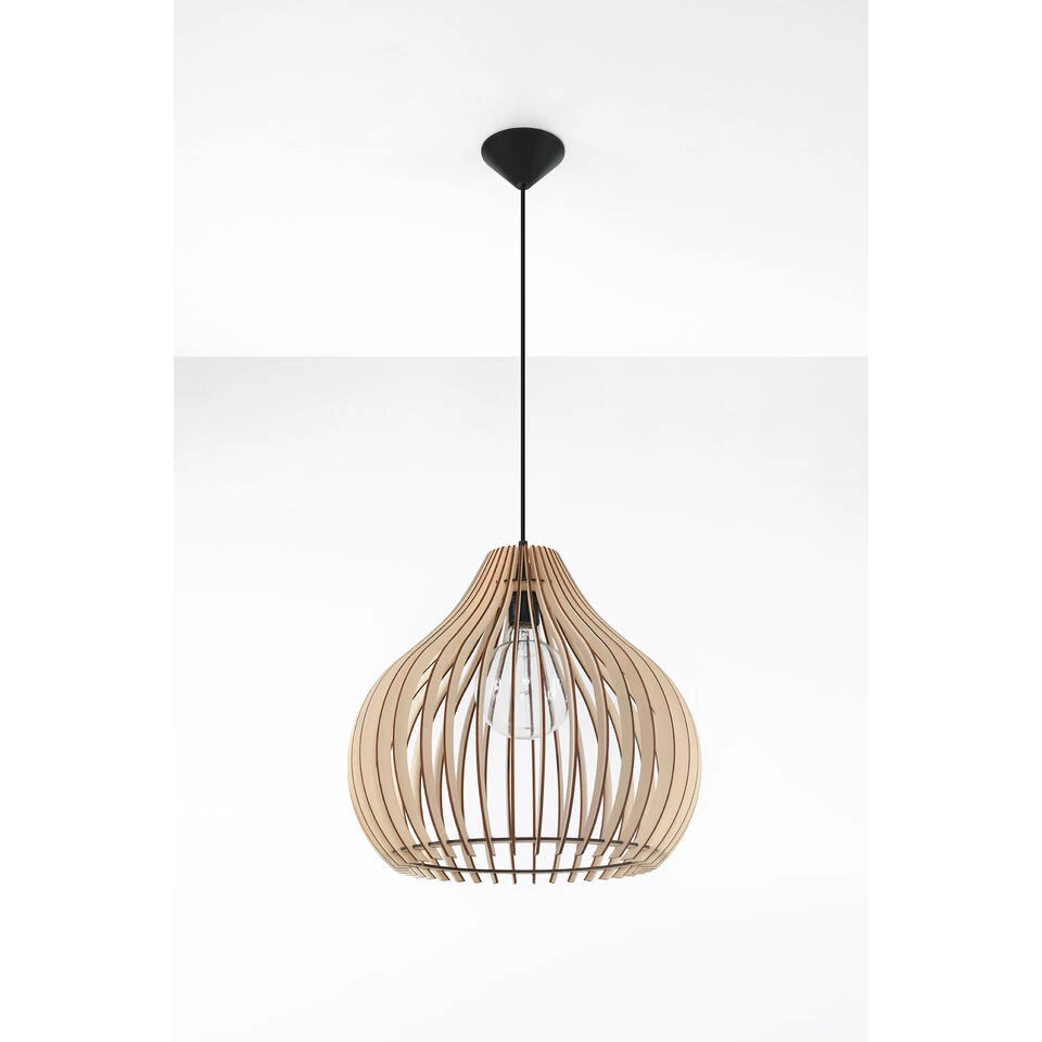 Sollux Hanglamp Aprilla - 1 Lichts - 43 X95 Cm - Bruin 2 Sollux Hanglamp Aprilla - 1 Lichts - 43 X95 Cm - Bruin - Afbeelding 2