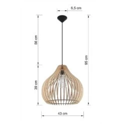 Sollux Hanglamp Aprilla - 1 Lichts - 43 X95 Cm - Bruin 7 Sollux Hanglamp Aprilla - 1 Lichts - 43 X95 Cm - Bruin -Leen Bakker 1000047501 0103