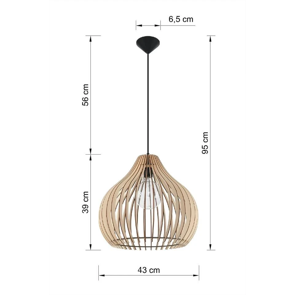 Sollux Hanglamp Aprilla - 1 Lichts - 43 X95 Cm - Bruin 4 Sollux Hanglamp Aprilla - 1 Lichts - 43 X95 Cm - Bruin - Afbeelding 4