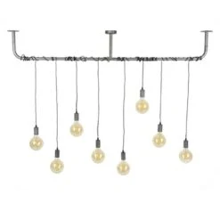 Industriële Hanglamp Willow 8-lichts - 12x176x150 Cm - Metaal - Grijs