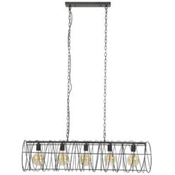 Hanglamp Selin Spiraal 5-lichts Ø28 Cilinder - 30x120x169 Cm - Metaal - Zwart