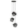 Industriële Hanglamp Rocks 3L Chrome - 50x50x150 Cm - Glas - Zilverkleurig