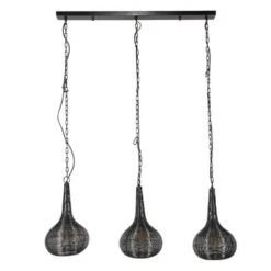 Industriële Hanglamp 3-lichts Tiso - 26x115x150 Cm - Metaal - Grijs
