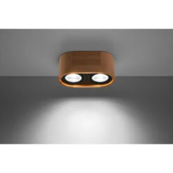 Sollux Plafondlamp Basic - 2 Lichts - 25 X10 Cm - Bruin 6 Sollux Plafondlamp Basic - 2 Lichts - 25 X10 Cm - Bruin -Leen Bakker 1000047567 0102