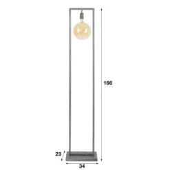 Industriële Vloerlamp Sifra Oud Zilver - 166x34x166 Cm - Metaal - Grijs -Leen Bakker 1000047621 0102