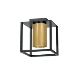 Emibig Plafondlamp Tiper - 1 Lichts - 13 X15 Cm - Zwart - Goud