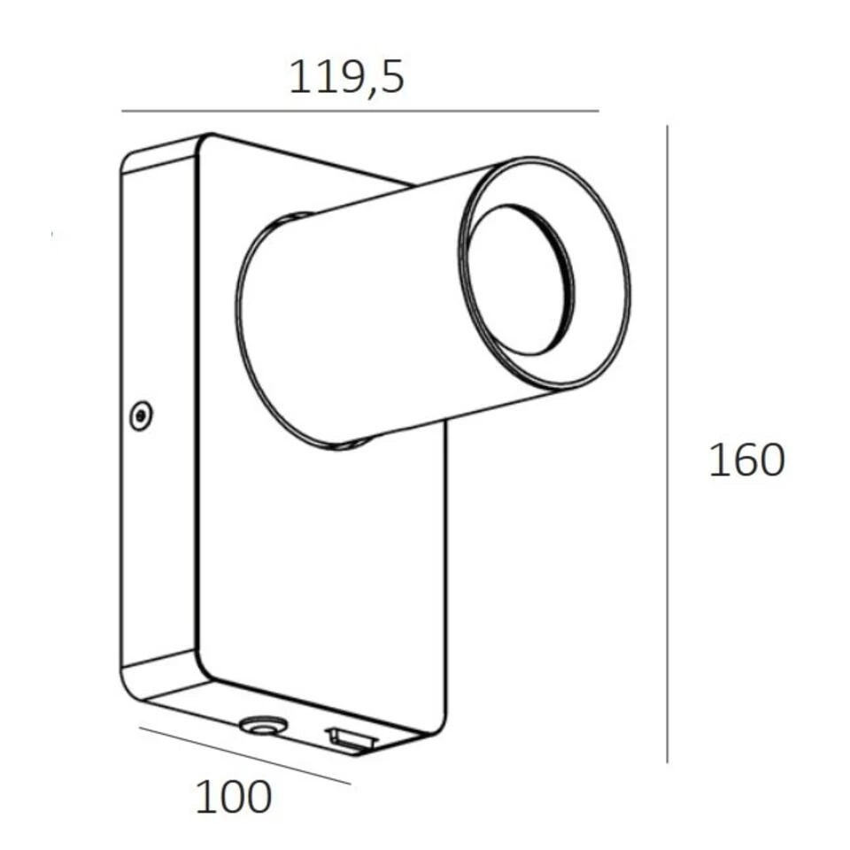Artdelight Wandlamp Megano - 1 Lichts - 12 X16 Cm - Zwart 4 Artdelight Wandlamp Megano - 1 Lichts - 12 X16 Cm - Zwart - Afbeelding 4