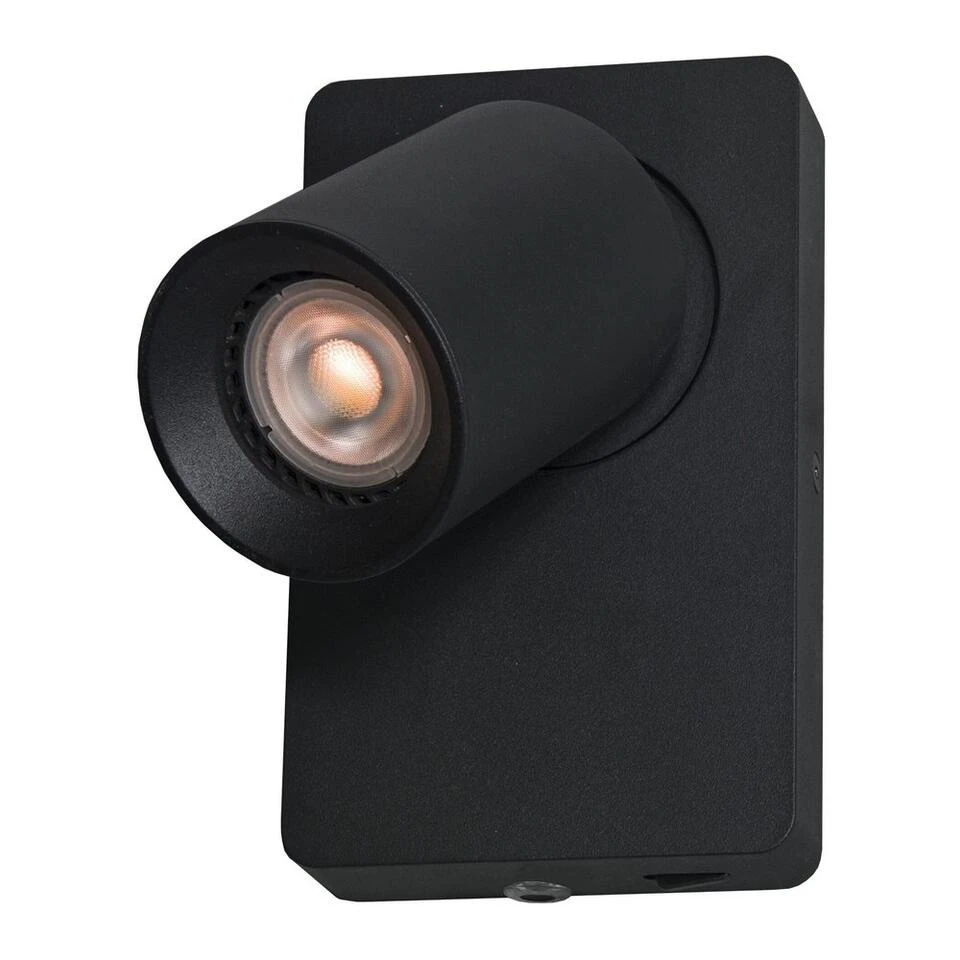 Artdelight Wandlamp Megano - 1 Lichts - 12 X16 Cm - Zwart 1 Artdelight Wandlamp Megano - 1 Lichts - 12 X16 Cm - Zwart