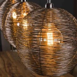 Hoyz - Hanglamp 3L Web - Zwart Nikkel - 125x33x150 - Industrieel -Leen Bakker 1000048273 0103