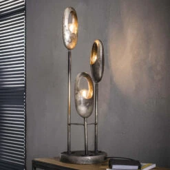 Giga Meubel Tafellamp 3-Lichts - Getrapt - Oud Zilver - Lamp Open Oog 6 Giga Meubel Tafellamp 3-Lichts - Getrapt - Oud Zilver - Lamp Open Oog -Leen Bakker 1000049997 0102