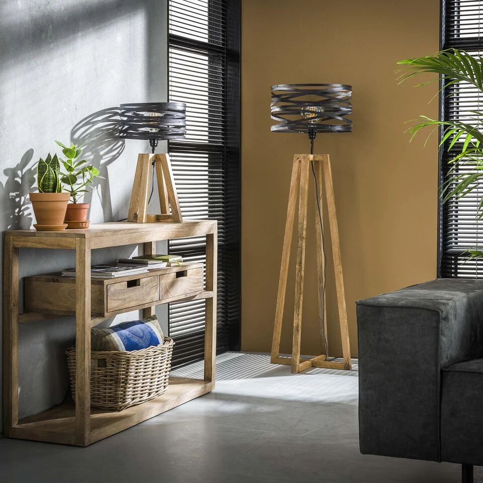 Hoyz - Tafellamp Twist Mini - Houten Kruisframe - 29x29x50 2 Hoyz - Tafellamp Twist Mini - Houten Kruisframe - 29x29x50 - Afbeelding 2