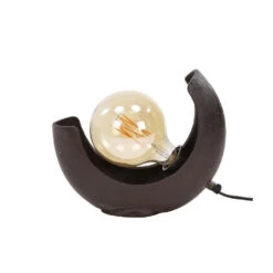 Hoyz - Tafellamp Half Moon - Zwart Nikkel - Industrieel - 28x10x24