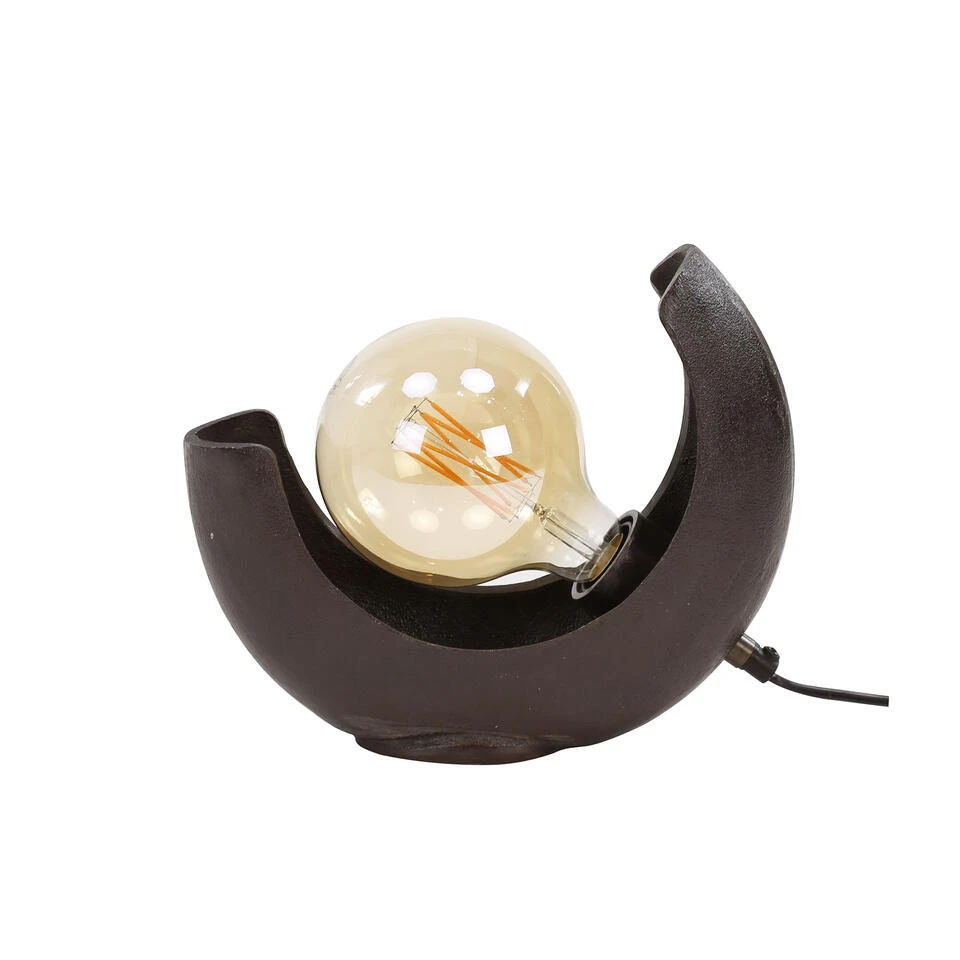 Hoyz - Tafellamp Half Moon - Zwart Nikkel - Industrieel - 28x10x24 1 Hoyz - Tafellamp Half Moon - Zwart Nikkel - Industrieel - 28x10x24