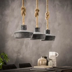 Hoyz - Hanglamp - 3xØ28 Betonlook Lampenkappen - Diverse Hoogtes 7 Hoyz - Hanglamp - 3xØ28 Betonlook Lampenkappen - Diverse Hoogtes -Leen Bakker 1000051681 0103