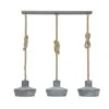 Hoyz - Hanglamp - 3xØ28 Betonlook Lampenkappen - Diverse Hoogtes