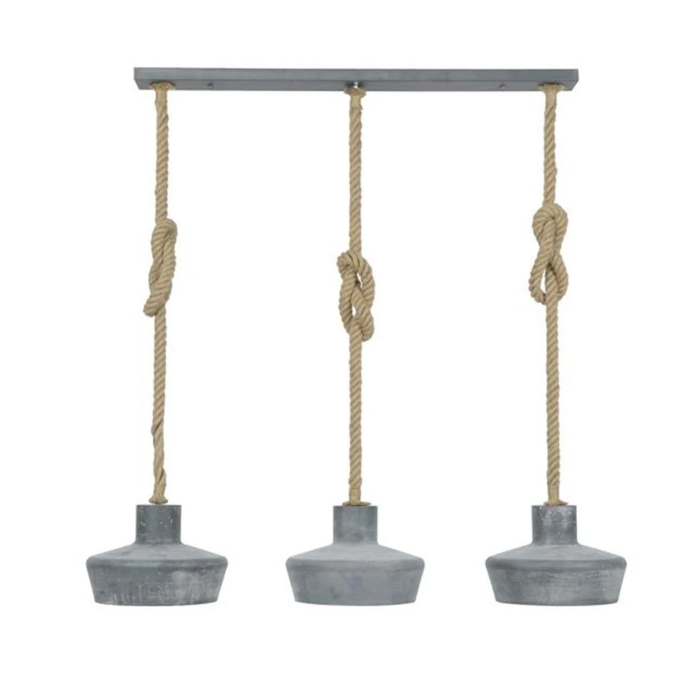 Hoyz - Hanglamp - 3xØ28 Betonlook Lampenkappen - Diverse Hoogtes 1 Hoyz - Hanglamp - 3xØ28 Betonlook Lampenkappen - Diverse Hoogtes