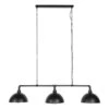 Hoyz - Hanglamp Industrial Tube - 3 Lampen - Halfronde Kap - Grijs/Zwart