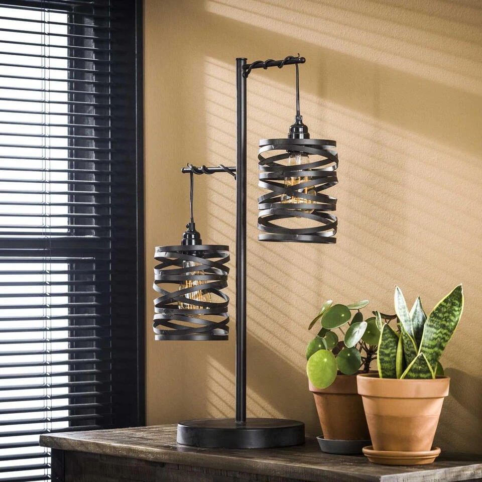 Giga Meubel Tafellamp 2-Lichts - Ø14cm - Metaal - Lamp Spindle 2 Giga Meubel Tafellamp 2-Lichts - Ø14cm - Metaal - Lamp Spindle - Afbeelding 2