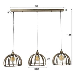 Giga Meubel Hanglamp 3-Lichts - Ø32cm - Antiek Nikkel - Aluminium -Leen Bakker 1000052604 0103