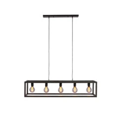 Giga Meubel Hanglamp 5-Lichts - Zwart - Rechthoekig Frame - Lamp Mikey