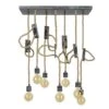 Hoyz - Hanglamp Met 7 Lampen - Jutte Touwen - Grijs - 150cm
